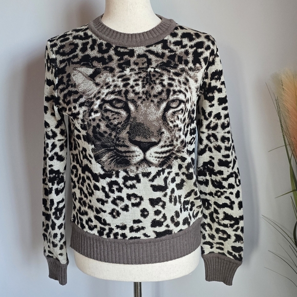 Anthropologie, New, Aldomartins Safa Leopard Neutral Sweater, Size Small - Picture 12 of 12